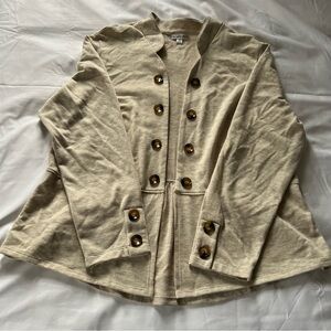 Ophelia‎ Roe Women's Open Peplum Blazer Jacket 1X Button Front